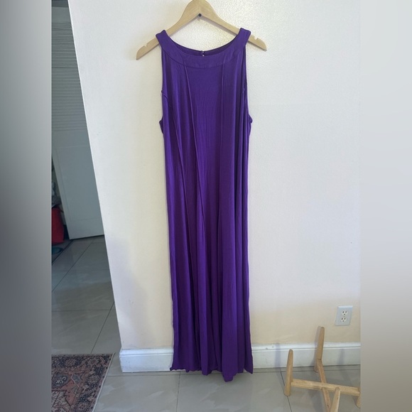 Ashley Stewart Purple Maxi Dress Sleeveless A Keyhole Datail The Back 18/20 W - Picture 6 of 16